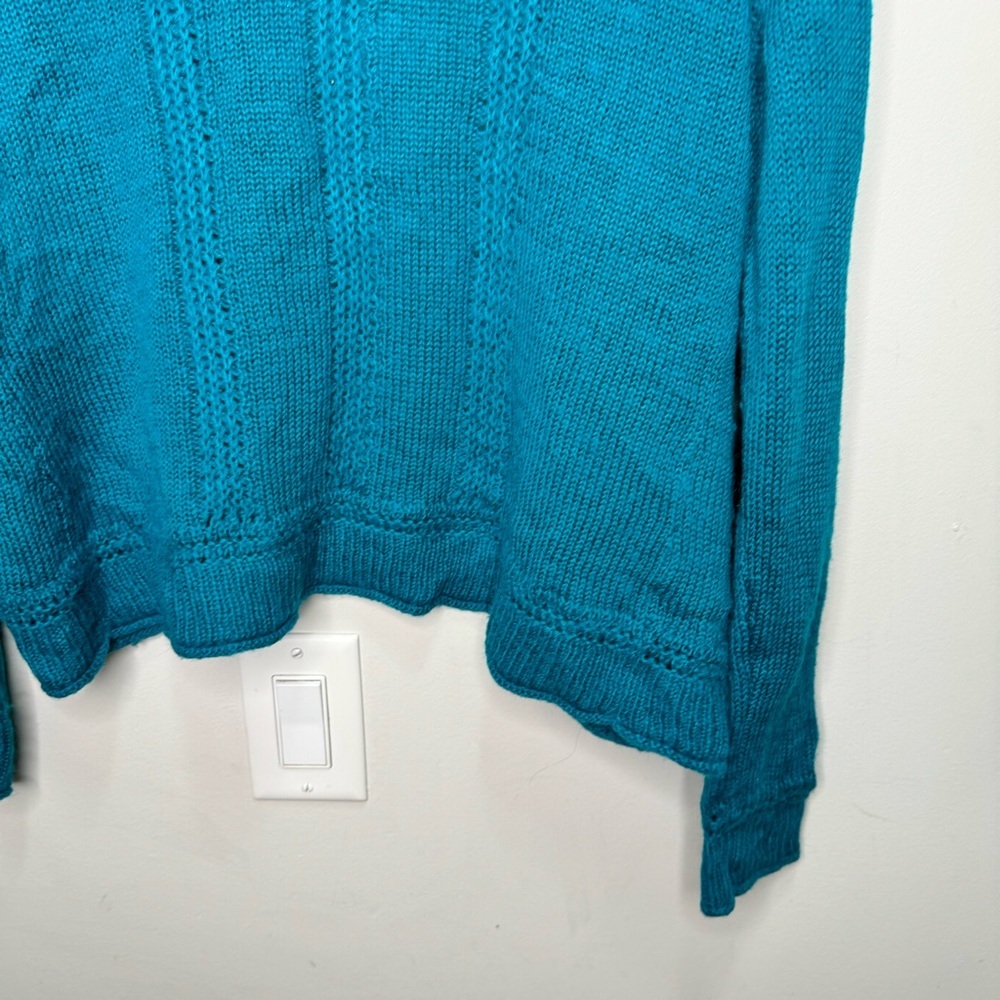 Chico's Blue Wool Mohair Open Front Cardigan Sweater Size Medium - Picture 8 of 10